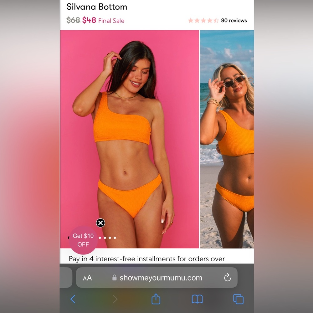 Show Me Your MuMu - Silvana Bottom - Bright Orange Scrunch